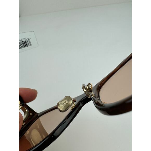 CHRISTIAN DIOR CD Montaigne Light Havana Brown Gold / Brown Sunglasses RARE NEW - Picture 9 of 11